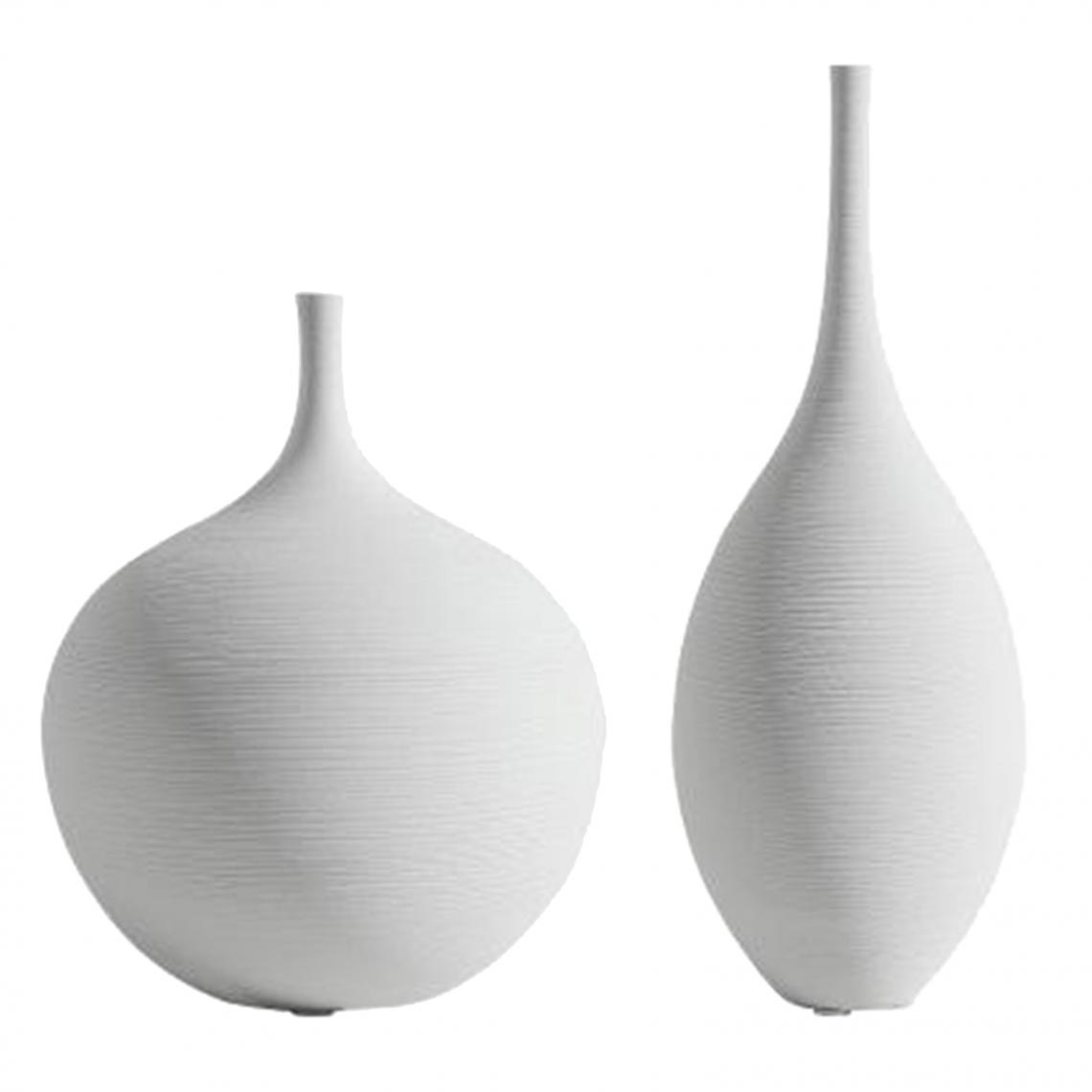 marque generique - Minimalisme Fleur Vase Zen Bud Vase Table Centre De Table Vases Blanc A+Minimalisme Fleur Vase Zen Bud Vase Table Centre De Table Vases Blanc B - Vases