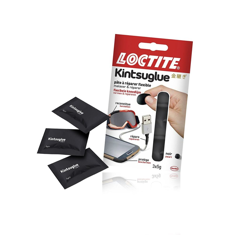 Loctite - Kintsuglue - Pâte à réparer flexible - 3 x 5 g - Noir. - Colles et pistolets à colle