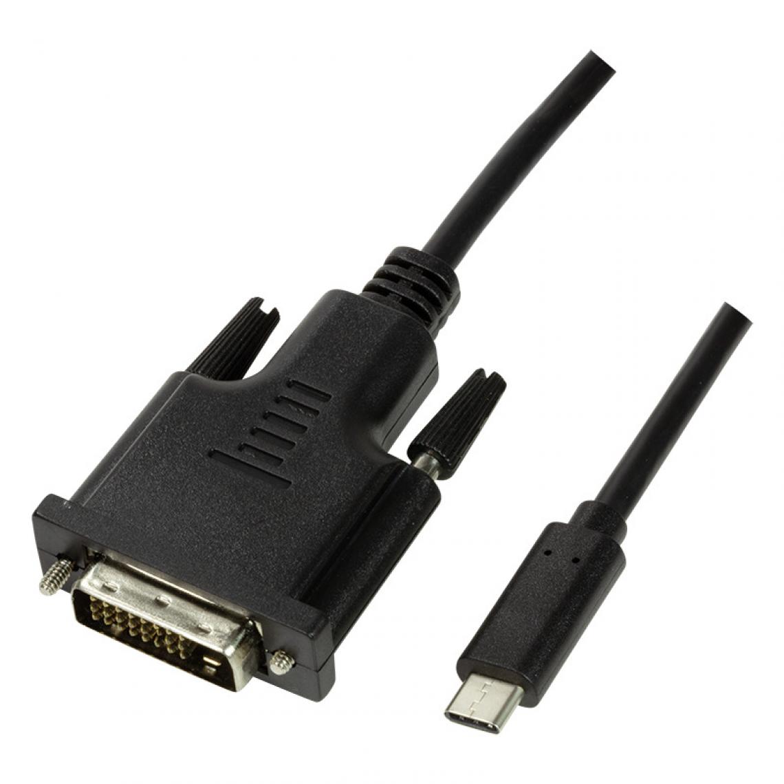 Logilink - LogiLink Câble de connexion USB-C - DVI, 1,8 m, noir () - Hub