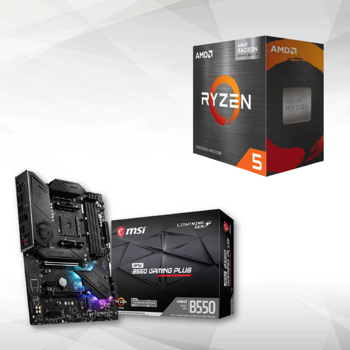 Amd - Ryzen 5 5600G - 3,9/4,4 GHz + AMD MPG B550 GAMING PLUS - ATX - Packs Processeur, Carte mère et Mémoire