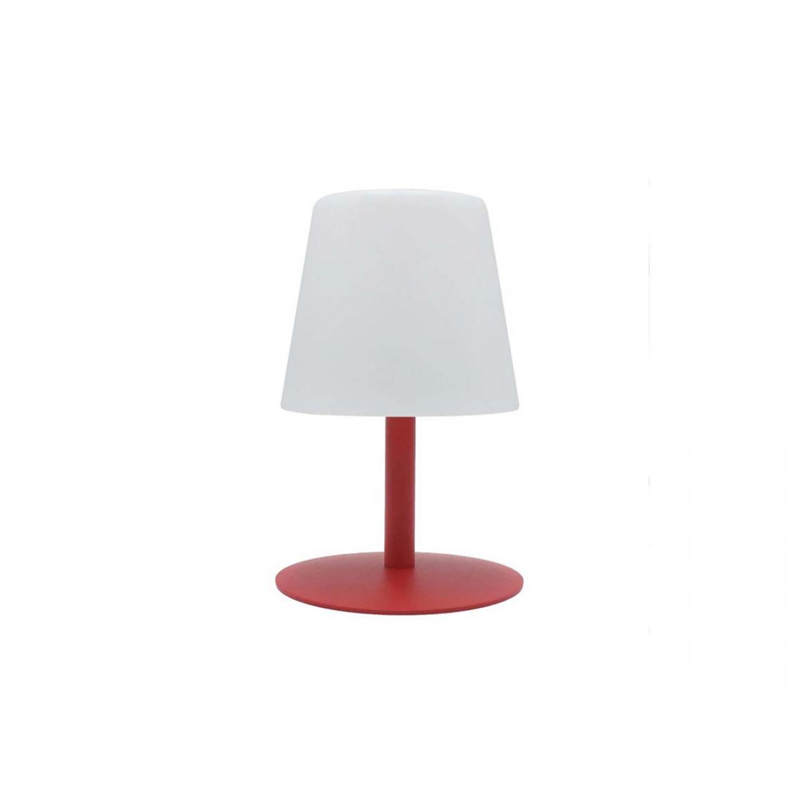 Lumisky - Lampe de table sans fil pied en acier rouge LED blanc chaud/blanc dimmable STANDY MINI Love H 25 cm - Lampes à poser