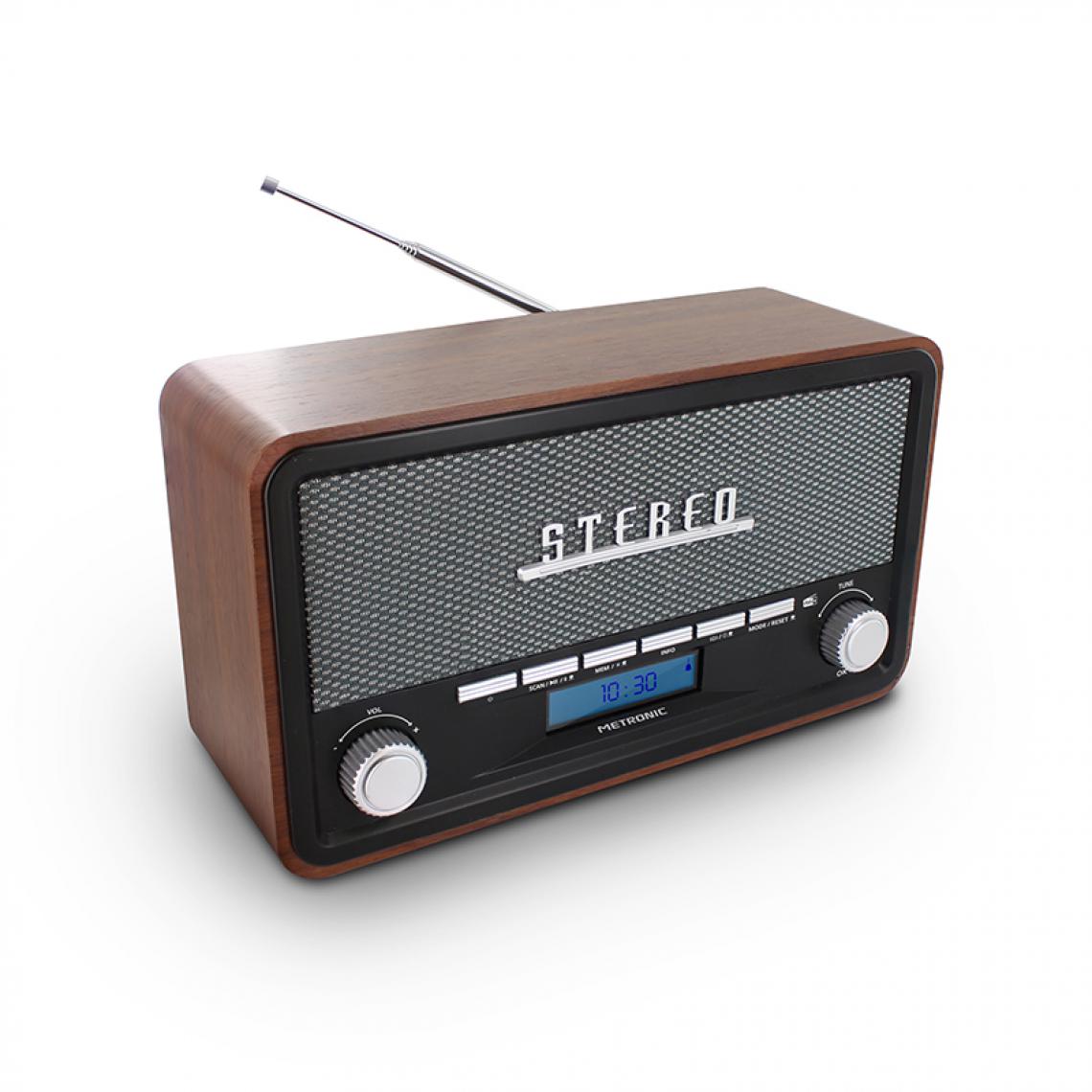 Metronic - METRONIC Radio Vintage numérique Bluetooth, DAB+ et FM RDS - 477230 - Radio