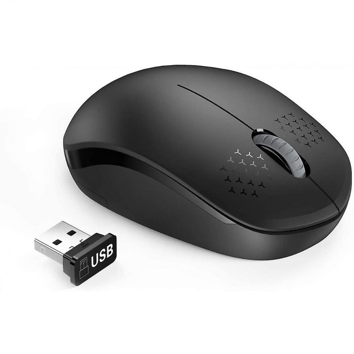 Universal - Souris sans fil, souris sans bruit 2.4G avec récepteur USB souris ordinateur portable (noir) - Souris