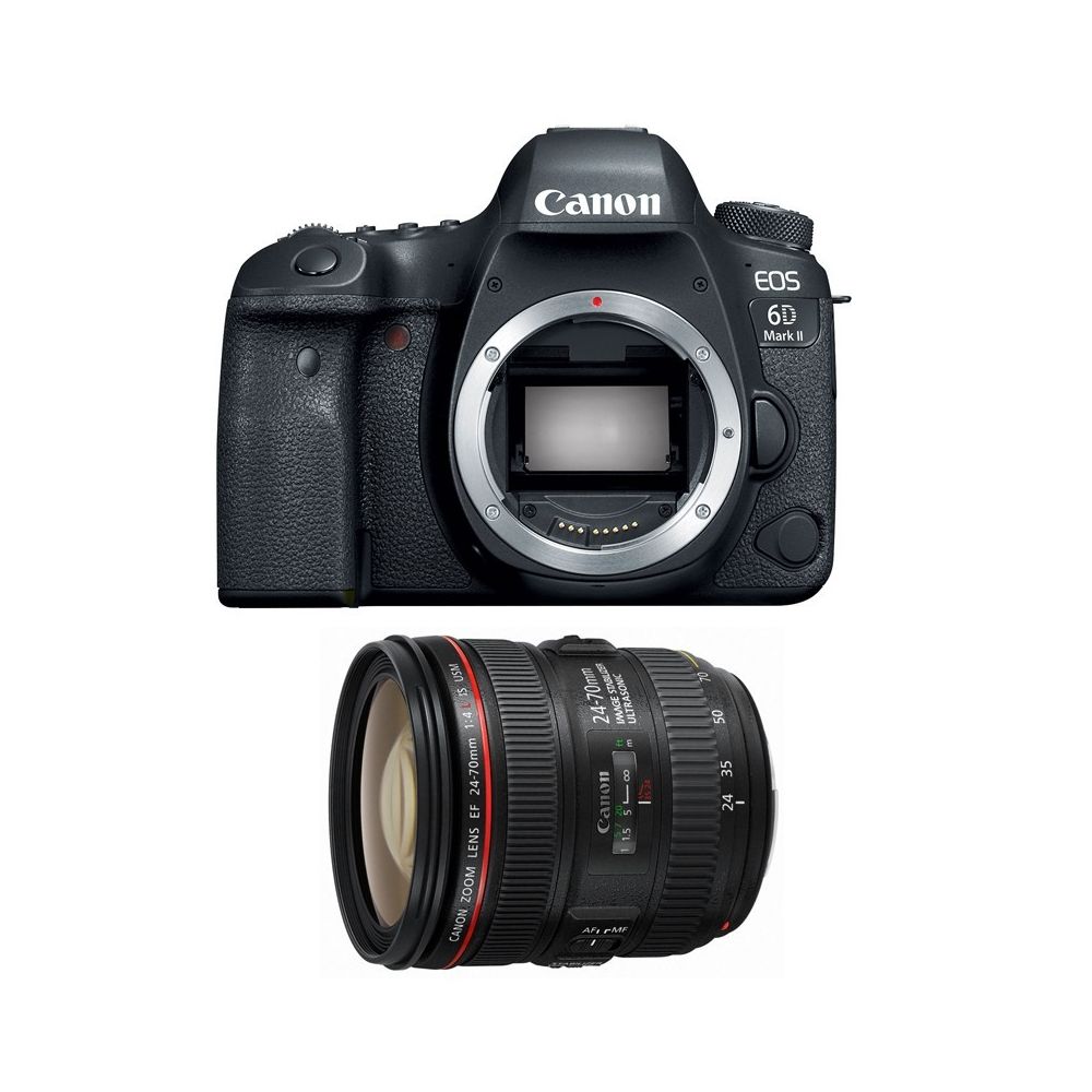 Canon - PACK CANON EOS 6D MARK II + EF 24-70 f/4L IS USM - Reflex professionnel