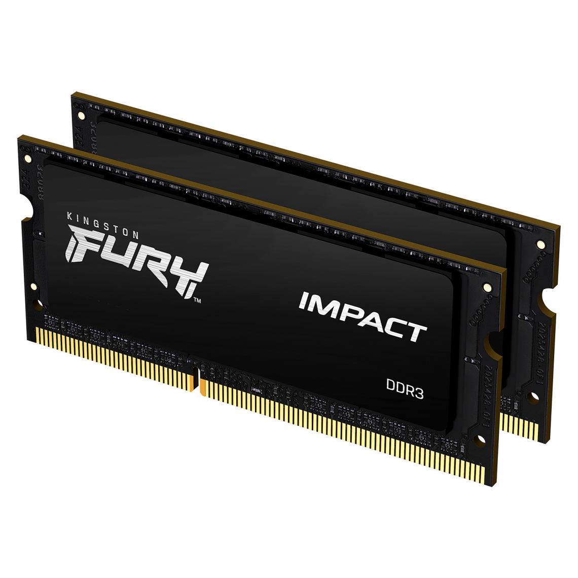 Kingston - FURY Impact SO-DIMM 16 Go (2 x 8 Go) DDR3 1600 MHz CL9 - RAM PC Fixe