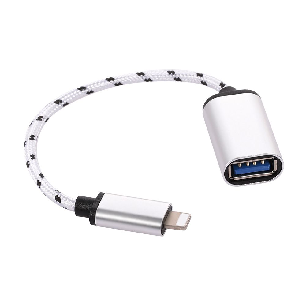 Generic - Câble Lightning OTG Câble Lightning mâle vers USB2.0 Adaptateur Cordon de transfert de données pour iPhone (Argent) - Accessoires Clavier Ordinateur