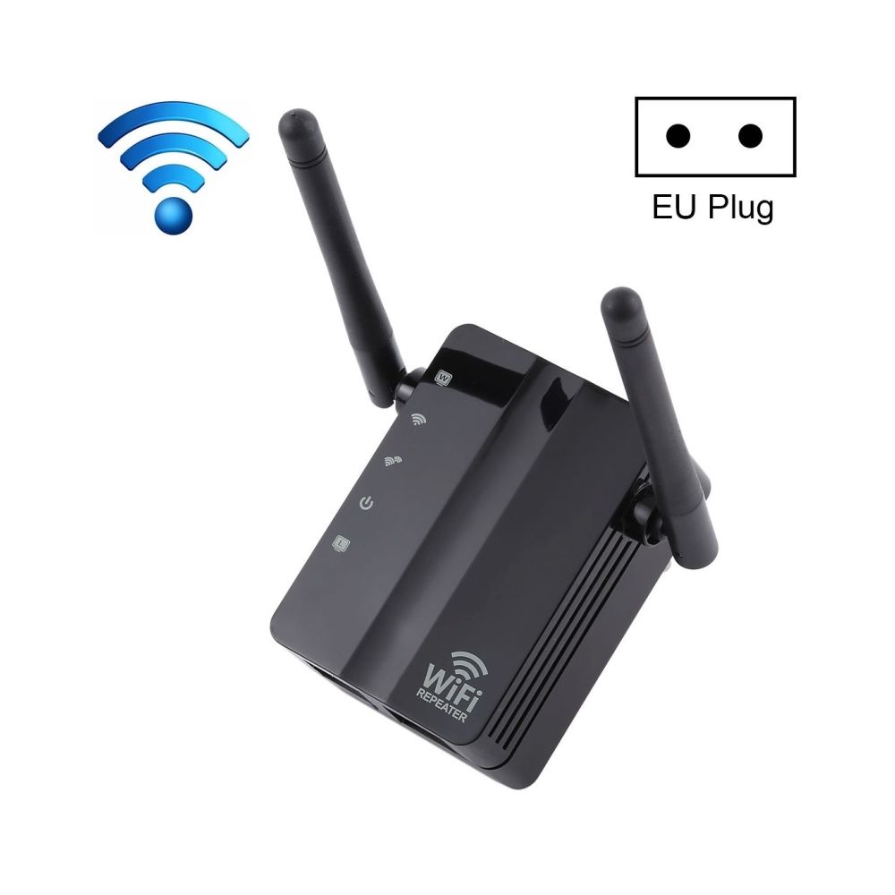 Wewoo - Amplificateur répéteur Routeur de réseau avec signal WiFi et extension sans fil N à 300 Mbits / s 2 antennes externes, prise UE (noir) - Ampli