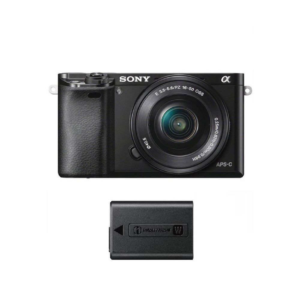 Sony - SONY A6000 Black KIT SEL 16-50MM F3.5-5.6 OSS Black + NP-FW50 Battery - Reflex Grand Public