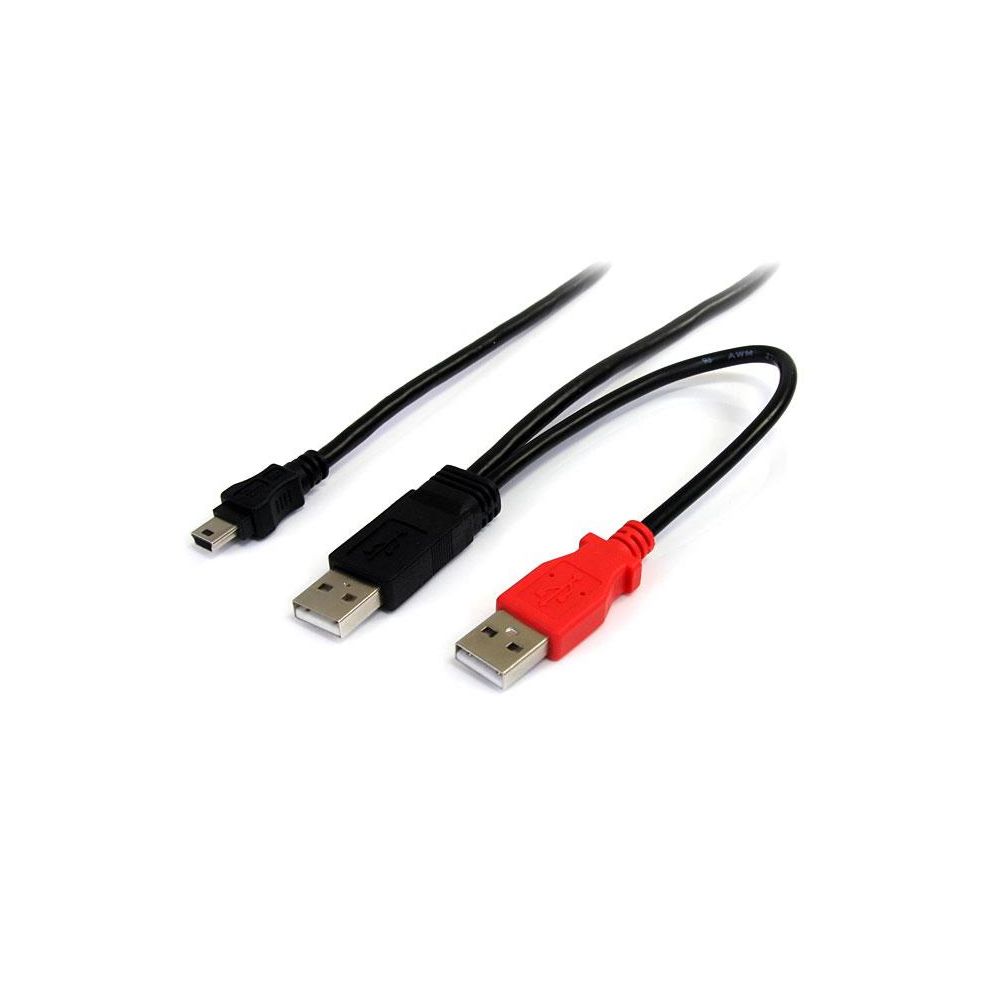 Startech - StarTech.com Câble USB 2.0 en Y de 1,8 m pour disque dur externe - 2x USB A (M) vers 1x USB Mini B (M) - Câble USB