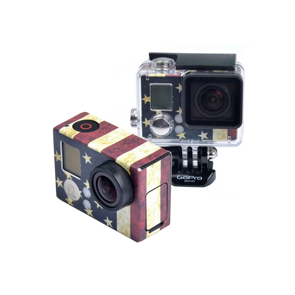 Wewoo - Sticker pour GoPro Hero 3+ / 3 Autocollant de cas de modèle de drapeau américain rétro - Caméras Sportives