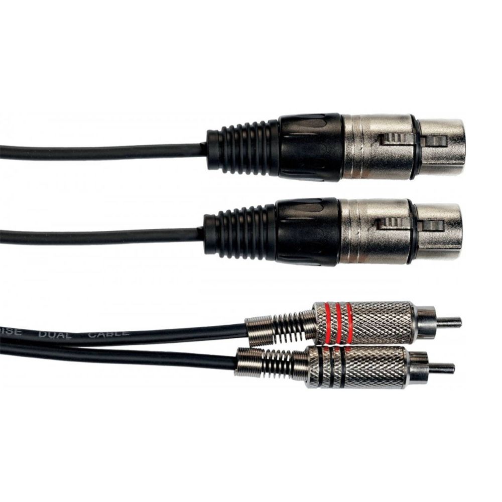 Ibiza Sound - Câble 2 XLR femelles / 2 RCA mâles 5m CM5RXF-2 - Accessoires enceintes