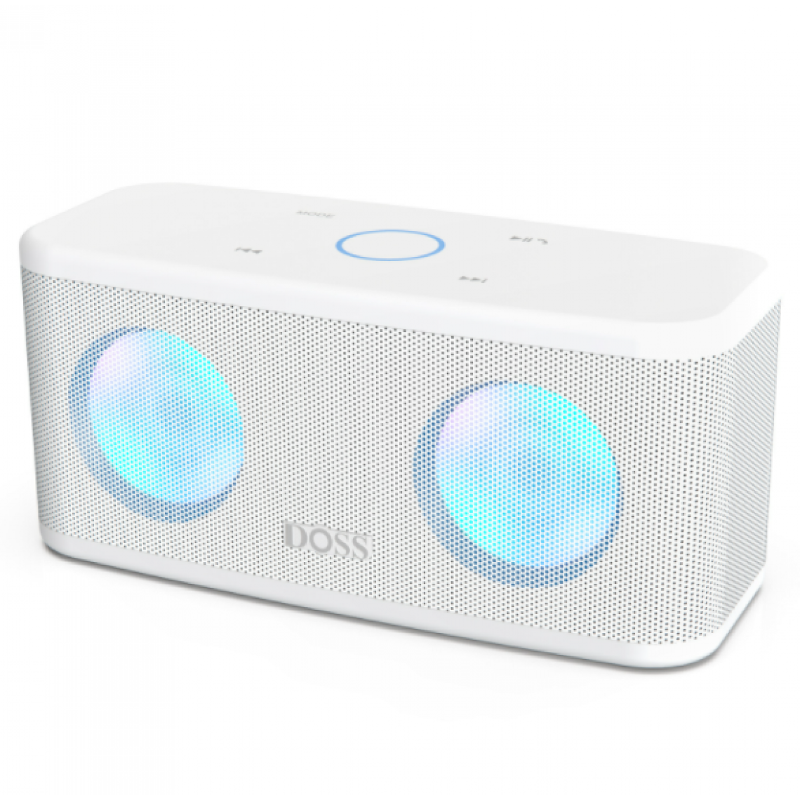 Chrono - Haut-parleur Bluetooth sans fil DOSS SoundBox Plus, boîte à musique Bluetooth à double lecteur de 16 watts, commande tactile, lumières colorées, microphone, 22 autonomies de batterie, emplacement pour carte TF(Blanc) - Enceintes Hifi