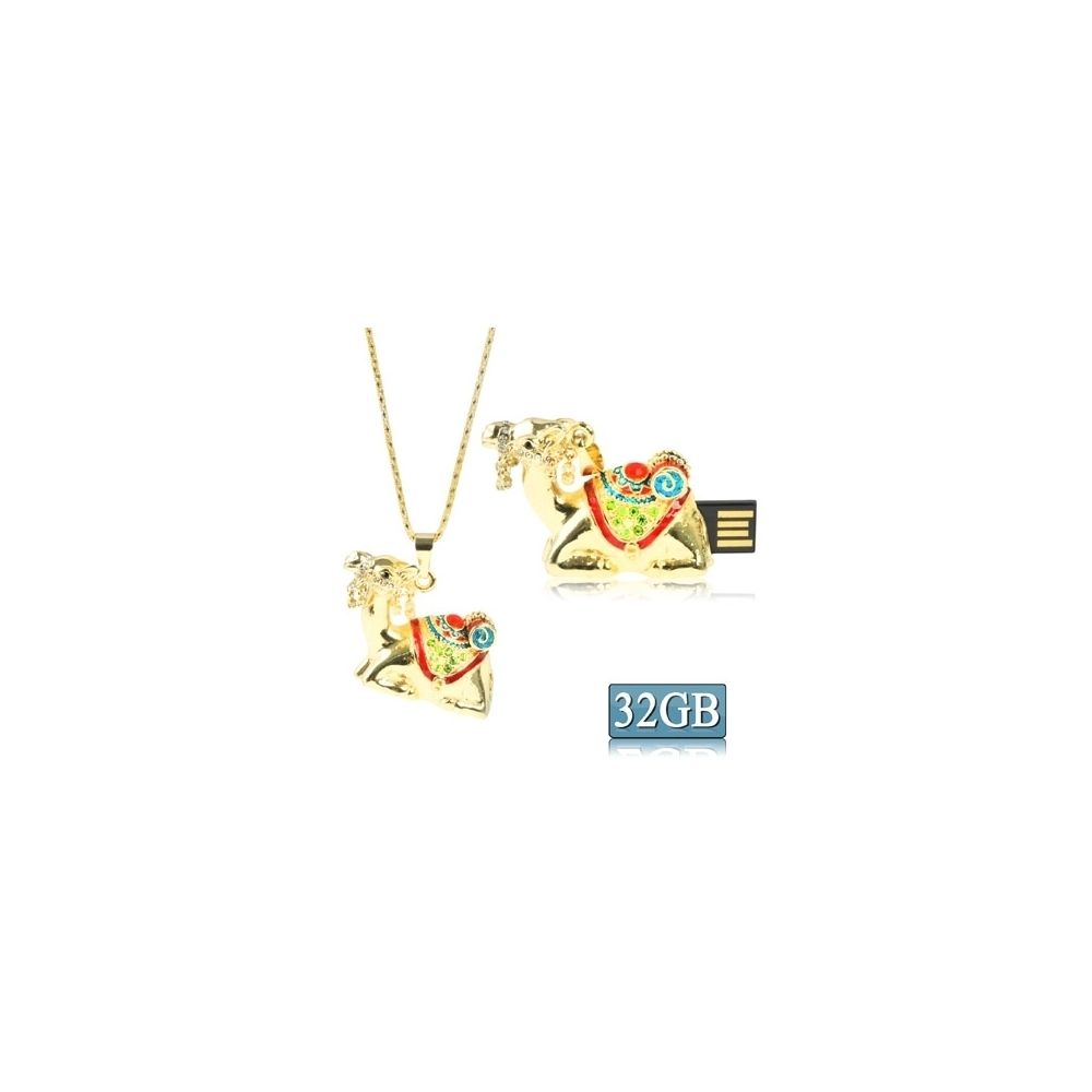 Wewoo - Clé USB Chameaux d'or en forme de bijoux en diamant collier style USB Flash Disk 32 Go - Clés USB