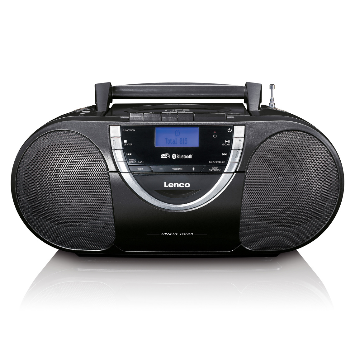 Lenco - Radio portable lecteur CD avec DAB+ et casette SCD-6900BK Noir-Argent - Radio
