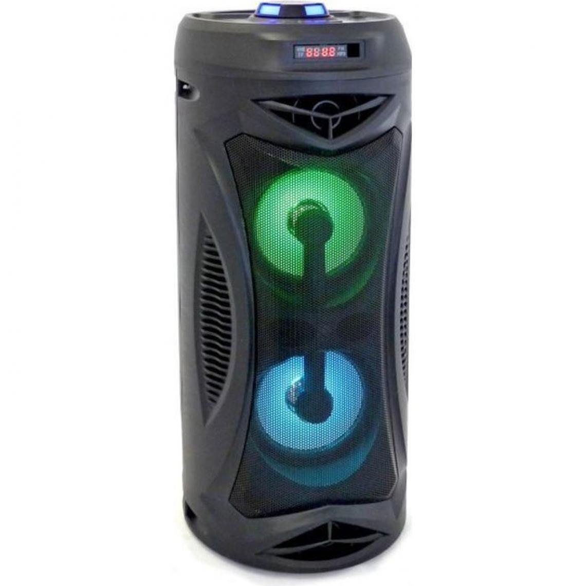 Inovalley - INOVALLEY KA02- Enceinte lumineuse Bluetooth 400W - Fonction Karaoke - 2 Haut-parleurs - Lumieres LED synchronisees - Port USB - Enceintes Hifi