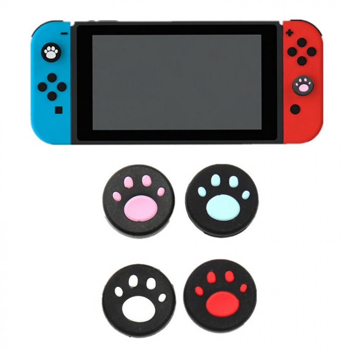 Shot - Protege Joysticks Patte de Chat x2 pour Joy-Con Manette Nintendo Switch Silicone Grip Accroche Lot de 2 (ROSE) - Joystick