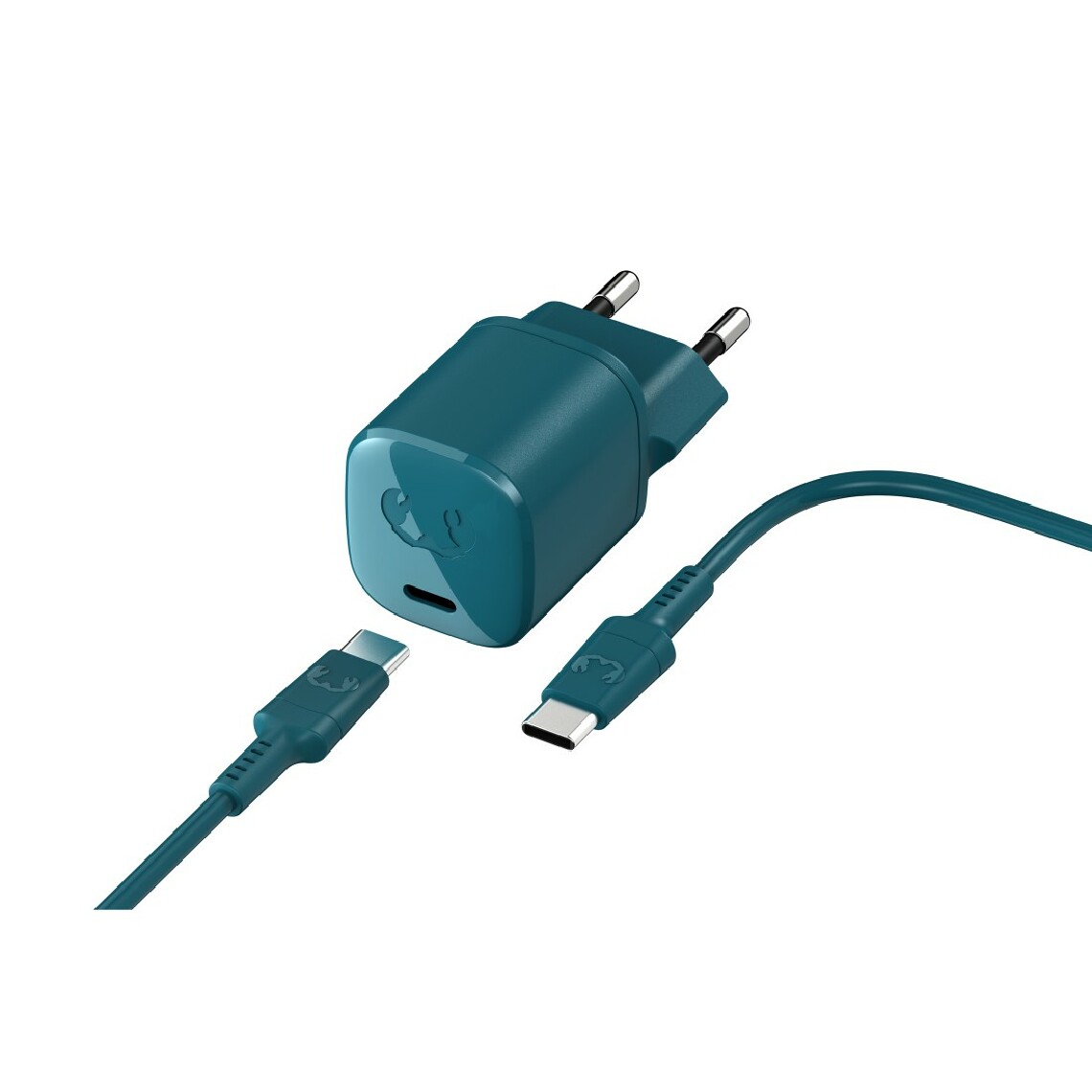 Fresh'N Rebel - Mini chargeur USB-C 18W + Câble USB-C 1,5m, Bleu pétrole - Joystick