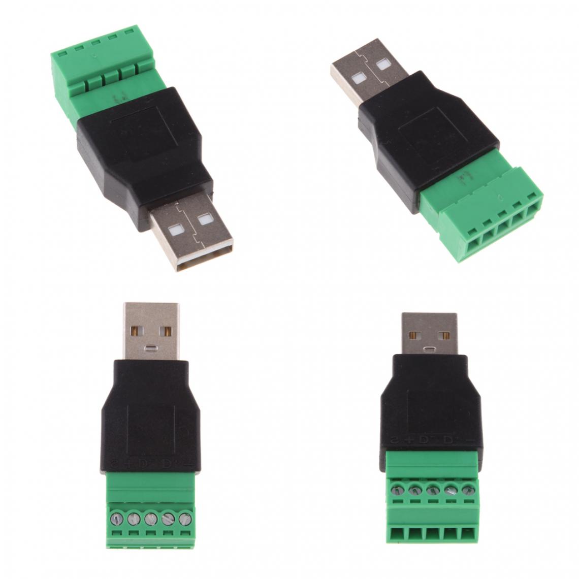 marque generique - 4 Pièces Connecteurs Mâles USB Type A à 5 Broches Adapter Connector - Hub