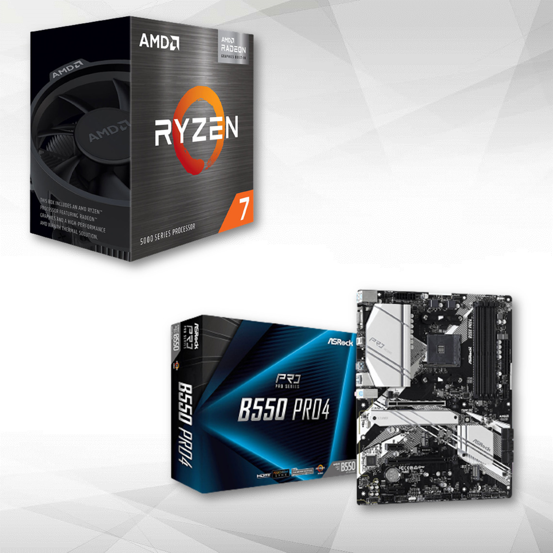 Amd - Ryzen 7 5700G - 3,8/4,6 GHz + AMD B550 Pro 4 - ATX - Packs Processeur, Carte mère et Mémoire