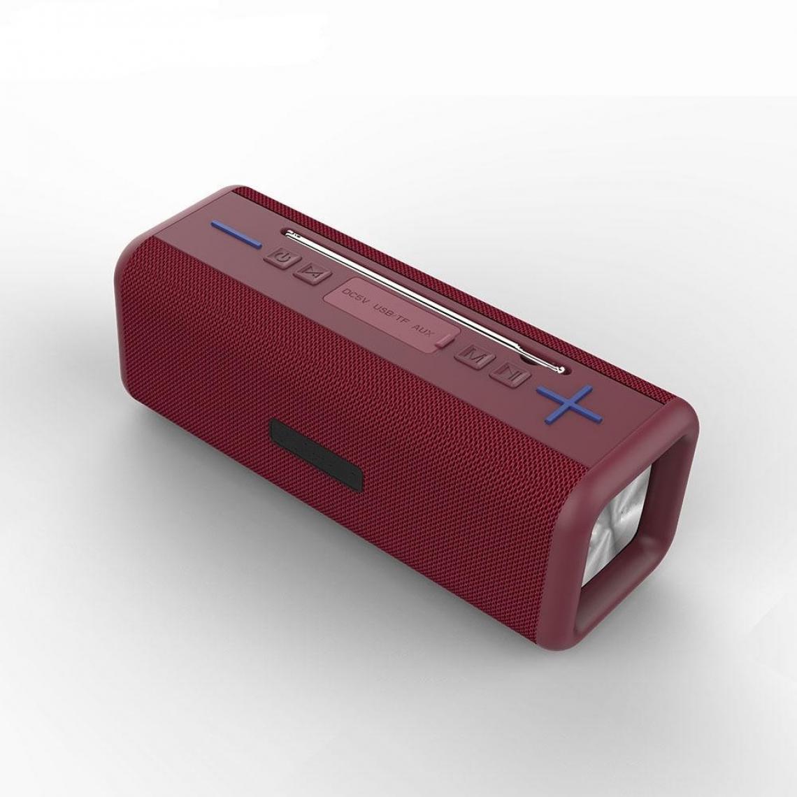 Wewoo - Enceinte Bluetooth T9 Sans fil 4.2 Haut-parleur 10W Boîte de son portable Radio numérique FM Stéréo 3D SurroundPrise en charge Mains-libres et TF & AUX Rouge - Enceintes Hifi