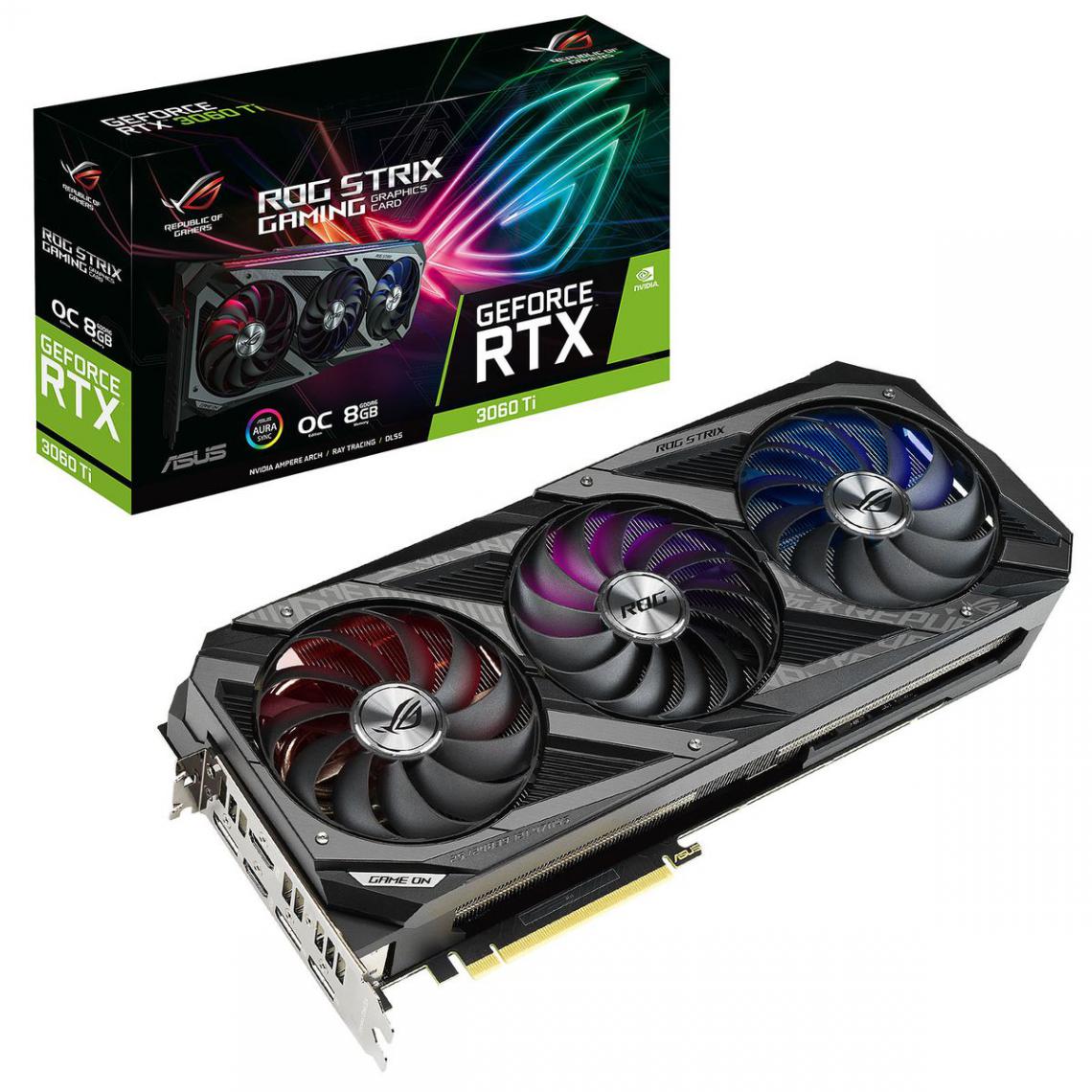 Asus - GeForce RTX 3060Ti - ROG STRIX V2 - 8 Go - Carte Graphique NVIDIA