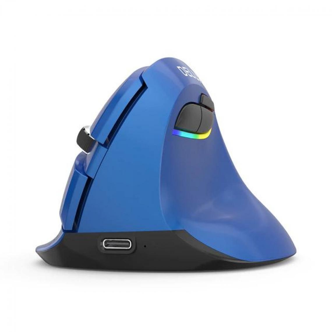 Universal - Mini souris sans fil Bluetooth + USB Silent Click RGB Ergonomic Rechargeable Vertical Computer Mouse for Small Hands Users | Mouse(Bleu) - Souris
