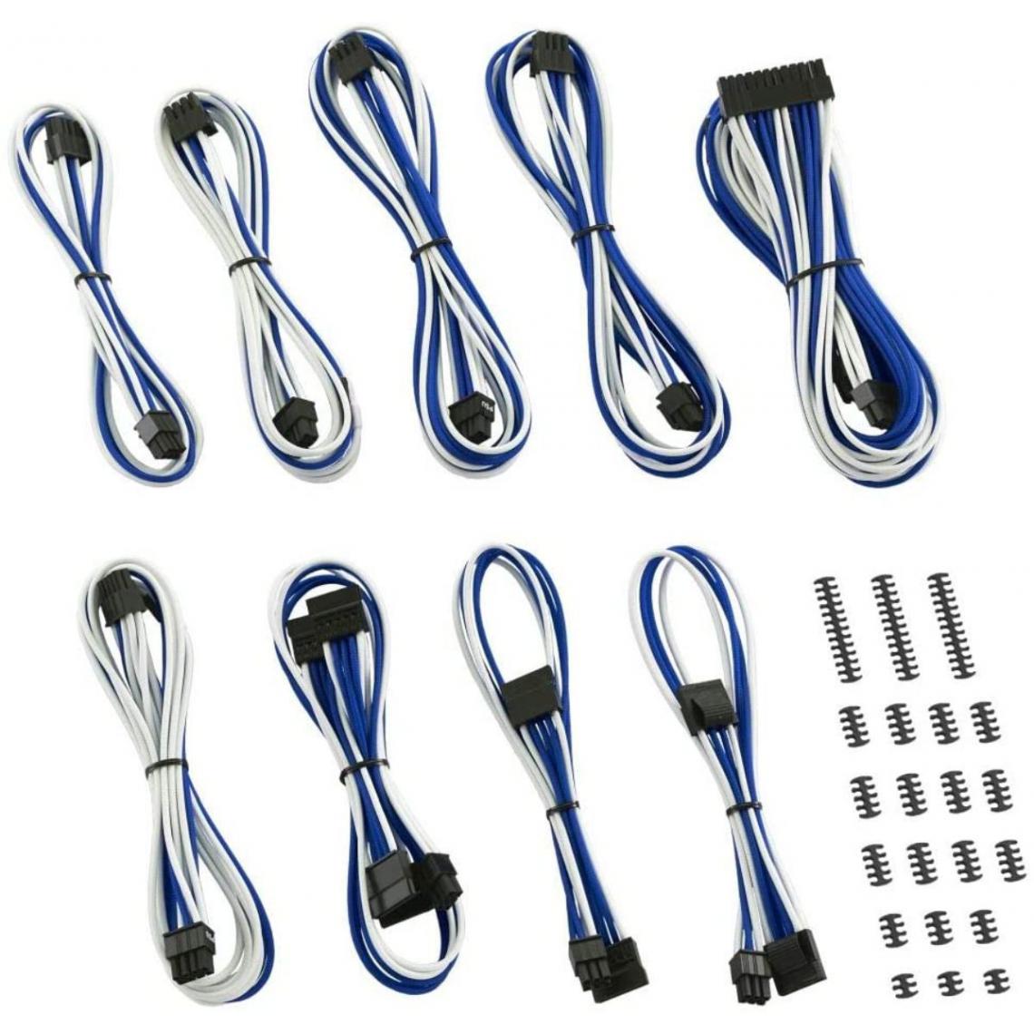 Cablemod - CableMod Classic ModMesh C-Series Cable Kit Corsair AXi, HXi & RM - Blanc / Bleu - Accessoires alimentation