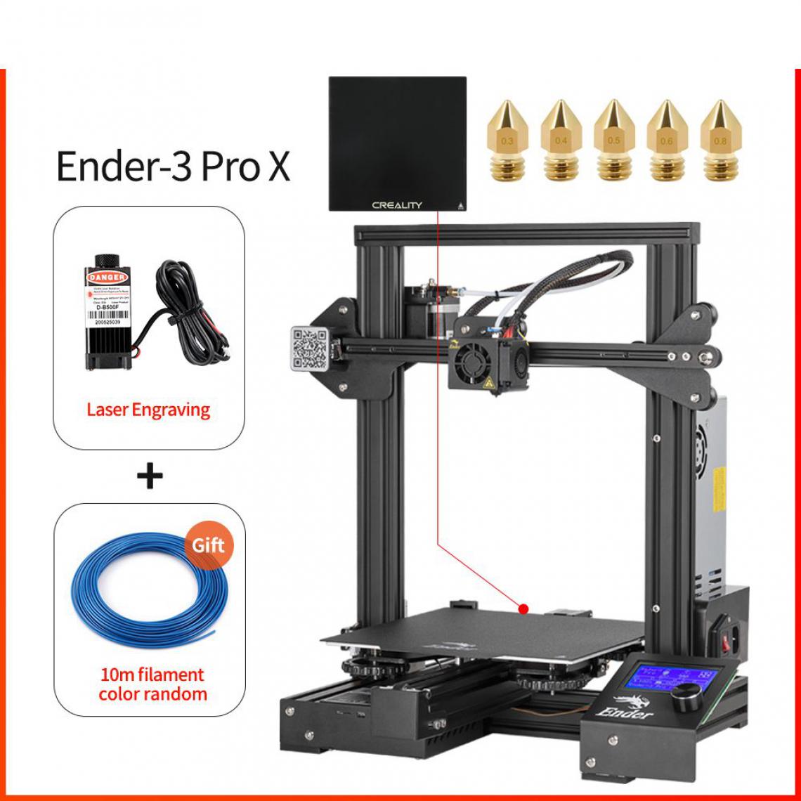 Generic -  imprimante 3D CREALITY 3D Ender-3 Pro  avec à tête d'impression  PLA,  ABS , TP   44 * 44 *  46.5  cm - Noir  - Imprimante 3D