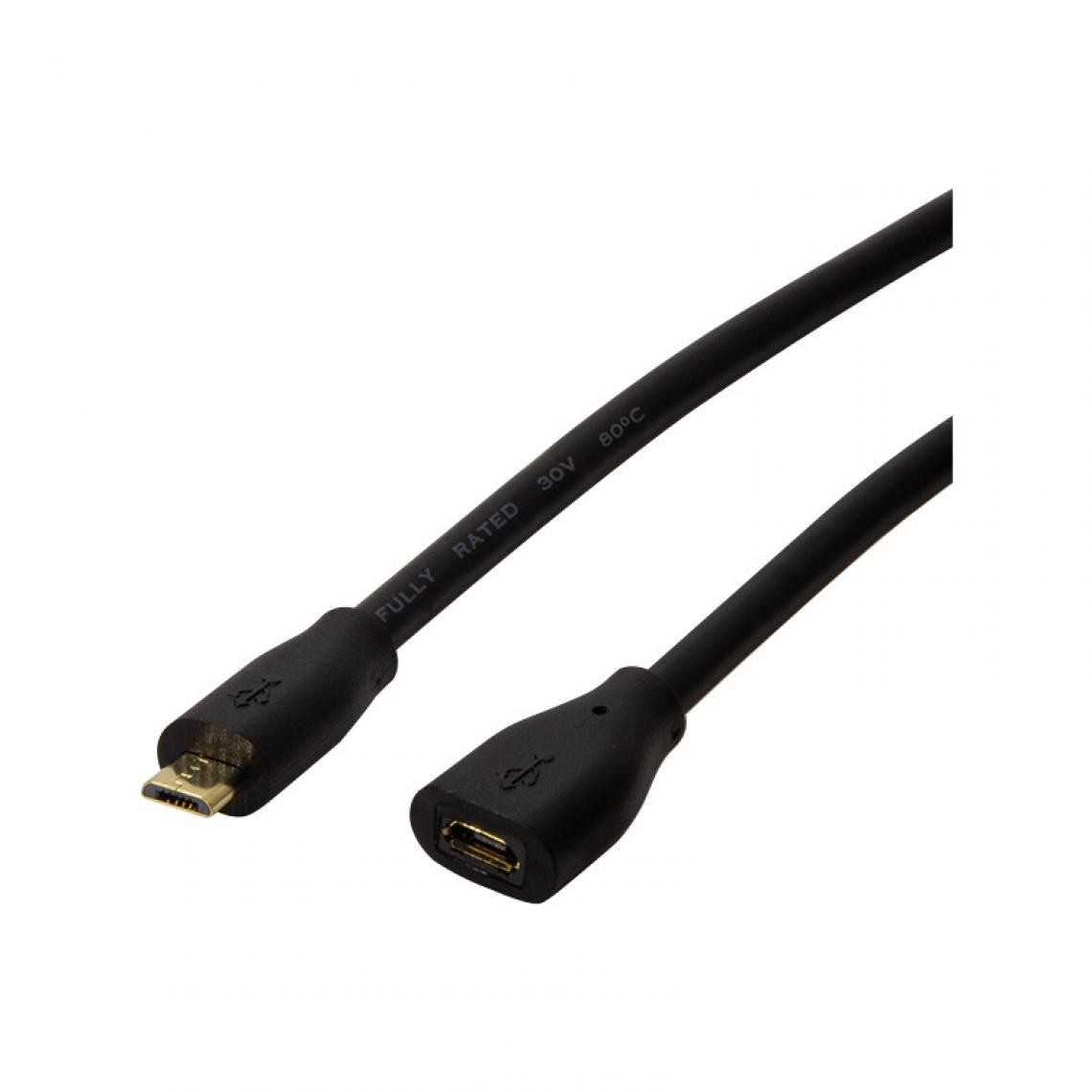 Logilink - LogiLink Câble de rallonge micro USB 2.0, 1,0 m, noir () - Hub
