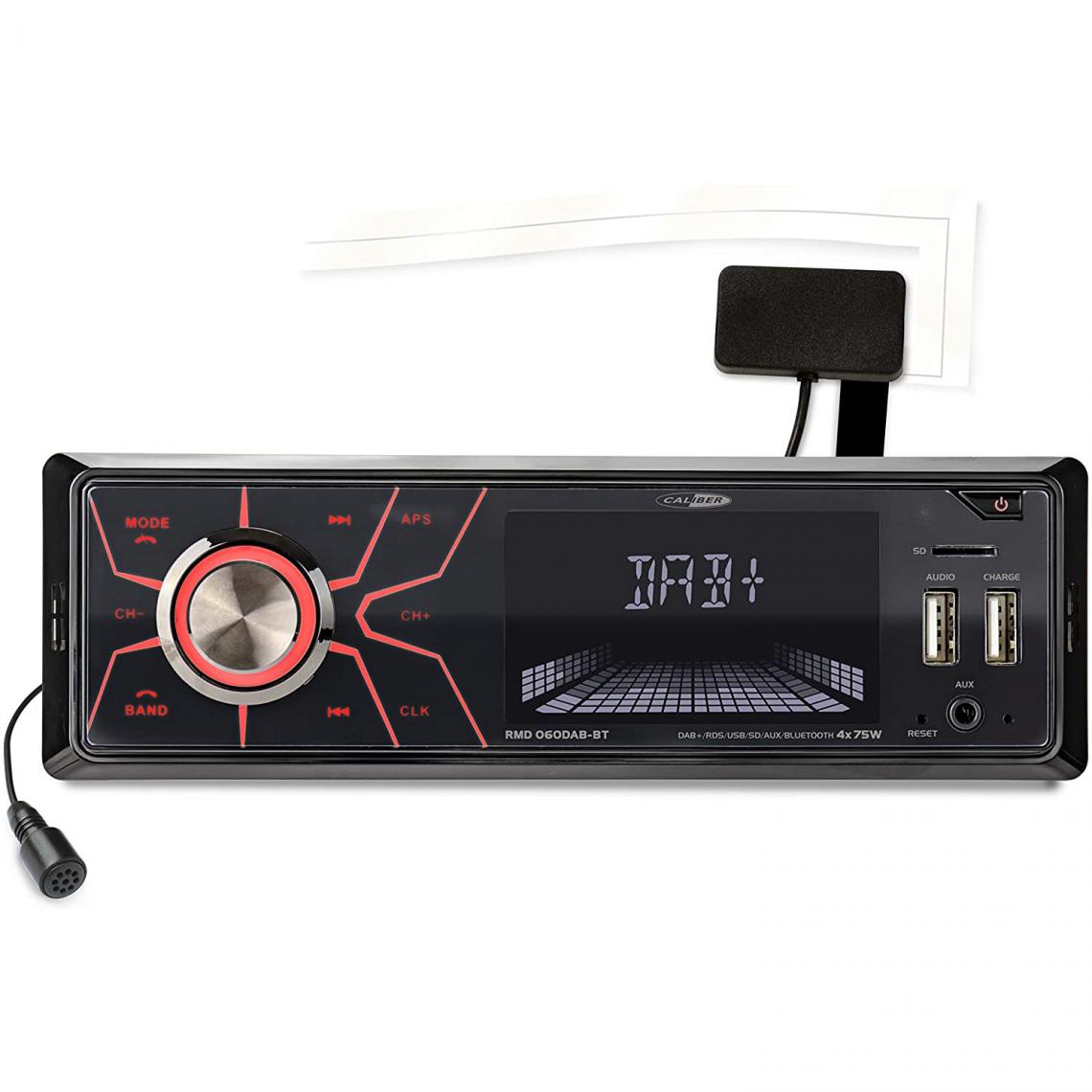 Caliber - Autoradio Caliber RMD060DAB-BT - Radio, radio DAB, lecteur de cartes SD, USB - Radio