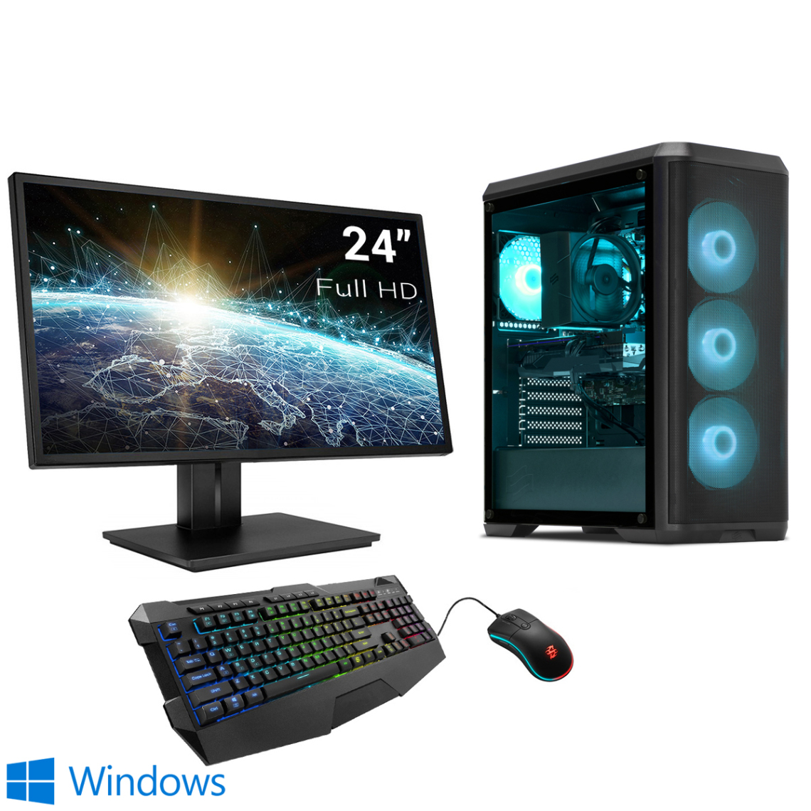Sedatech - Pack PC Gaming • Intel i5-10400F • GTX 1660Ti • 16 Go RAM • 500Go SSD M.2 • Windows • Moniteur 23.6" - PC Fixe Gamer