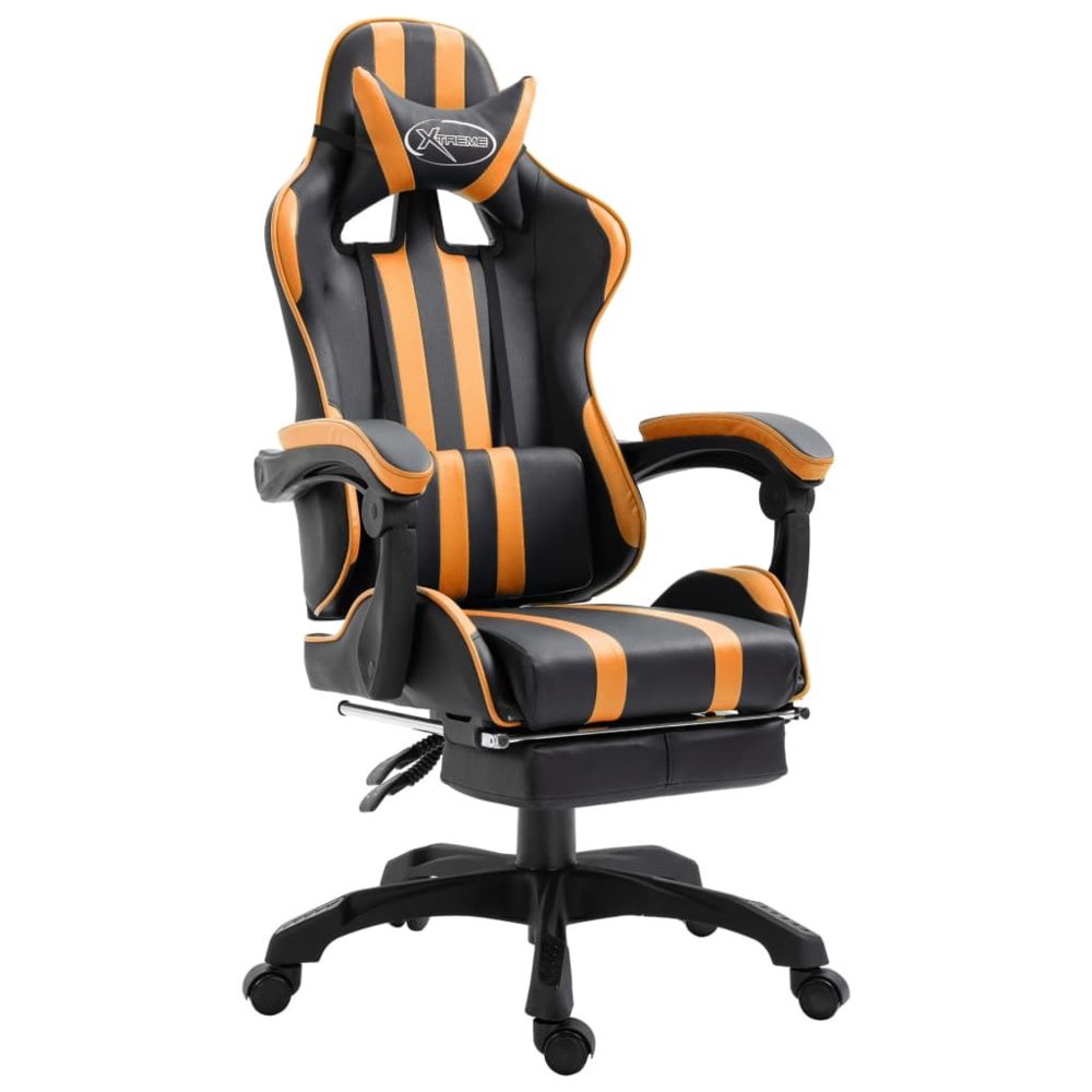 Vidaxl - vidaXL Chaise de jeu avec repose-pied Orange Similicuir - Chaise gamer