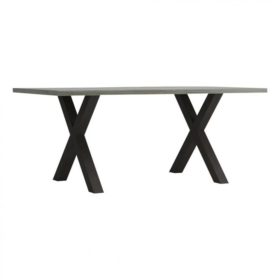 But - Table L.170 pieds en X BAXTER imitation chêne/ gris - Tables à manger