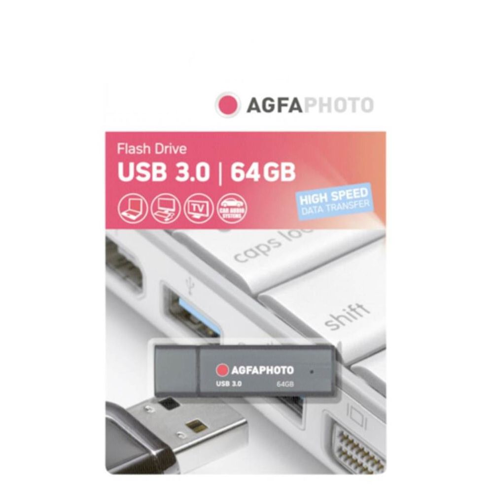 Agfa - AGFA Clé USB3.0 64Go Noir - Clés USB