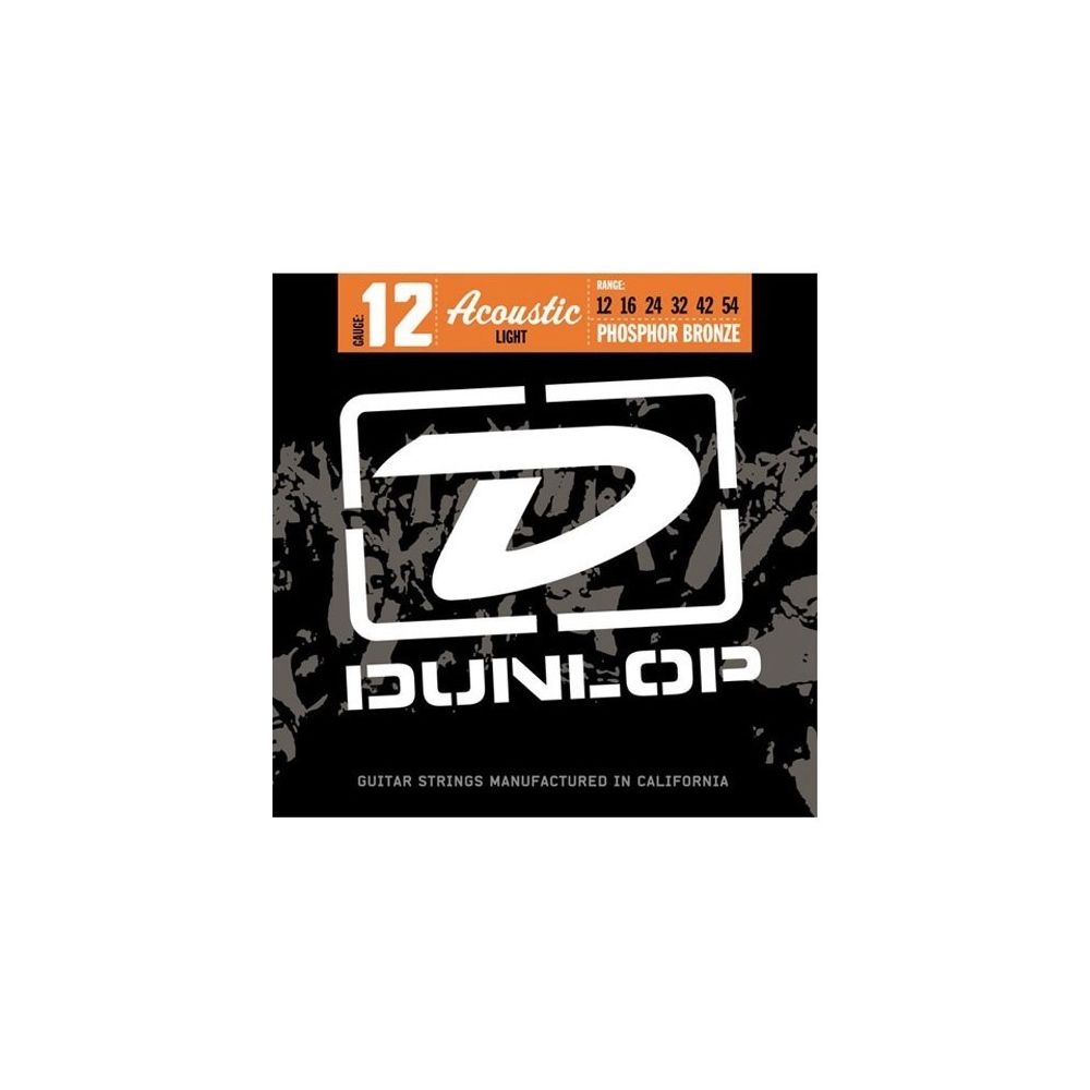 Dunlop - Dunlop DAP1254 Phosphore bronze light 12-54 - Jeu guitare acoustique - Accessoires instruments à cordes