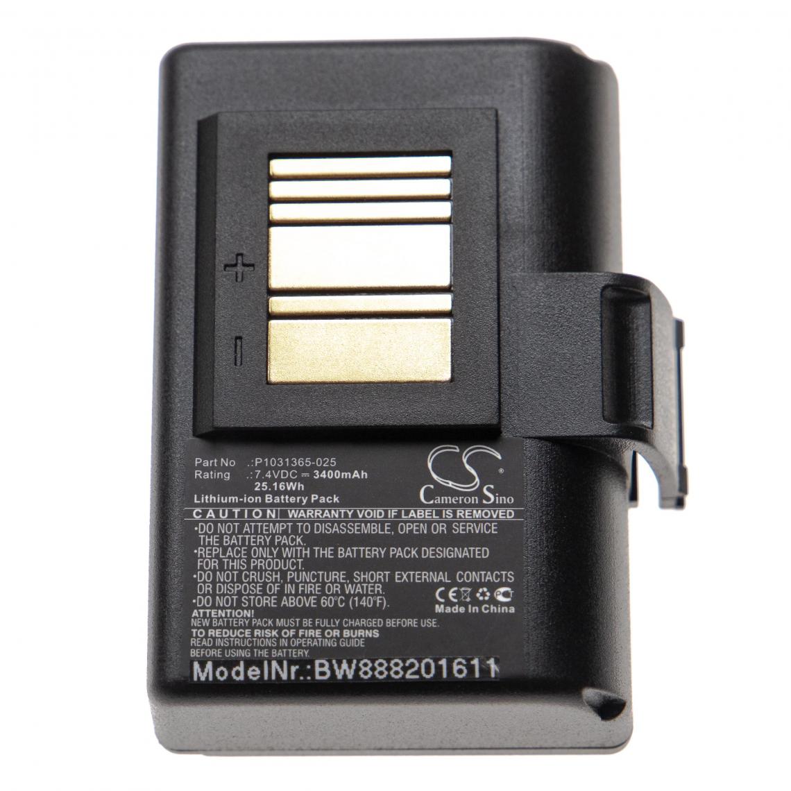 Vhbw - vhbw batterie remplacement pour Zebra P1031365-025, P1031365-059 pour imprimante photocopieur scanner imprimante à étiquette (3400mAh, 7,4V, Li-ion) - Imprimante Jet d'encre