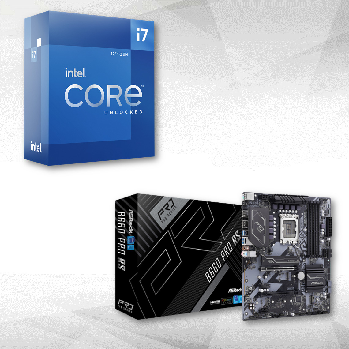 Intel - CORE I7-12700KF + B660 PRO RS - Packs Processeur, Carte mère et Mémoire