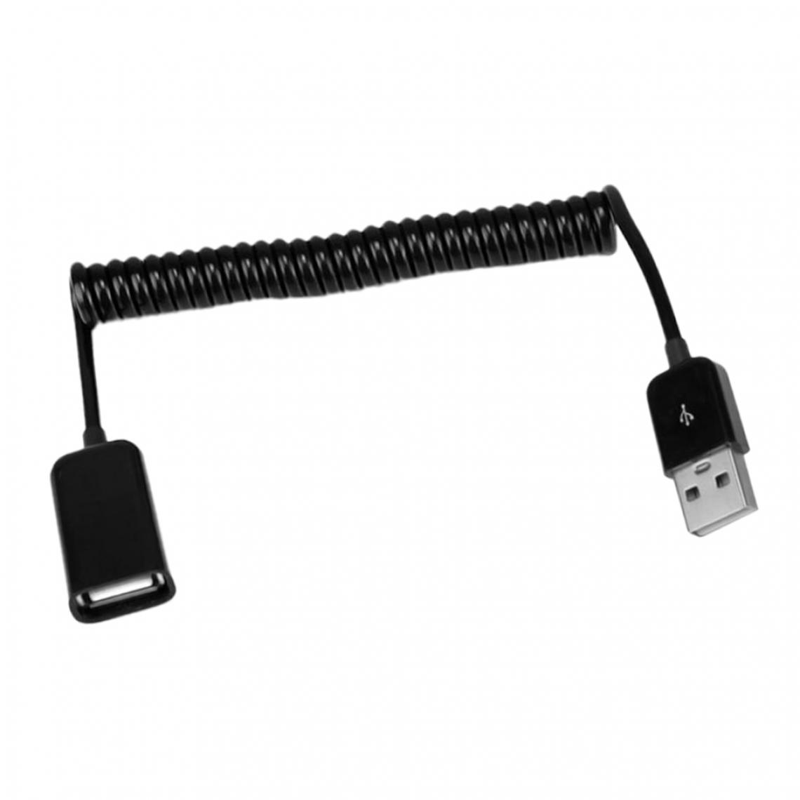 marque generique - Câble Mâle USB Vers USB Femelle 2.0 Type A Câble Rétractable à Ressort D'extension 1M - Hub