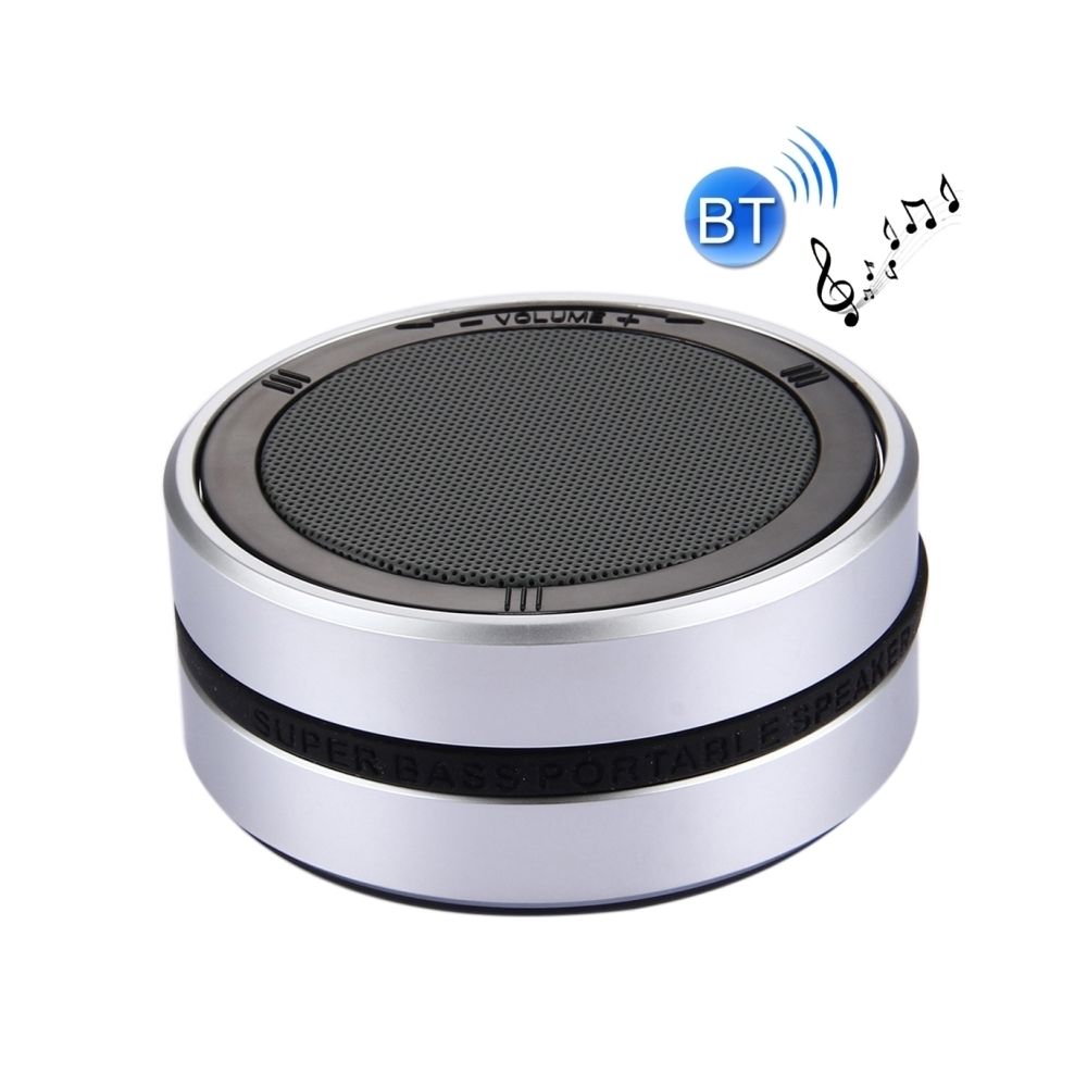 Wewoo - Enceinte Bluetooth d'intérieur argent Haut-parleur stéréo en forme portable, avec microphone intégré, Contrôle de volume à 360 degrés et appels mains libres, carte TF AUX IN, distance Bluetooth: 10 m - Enceintes Hifi