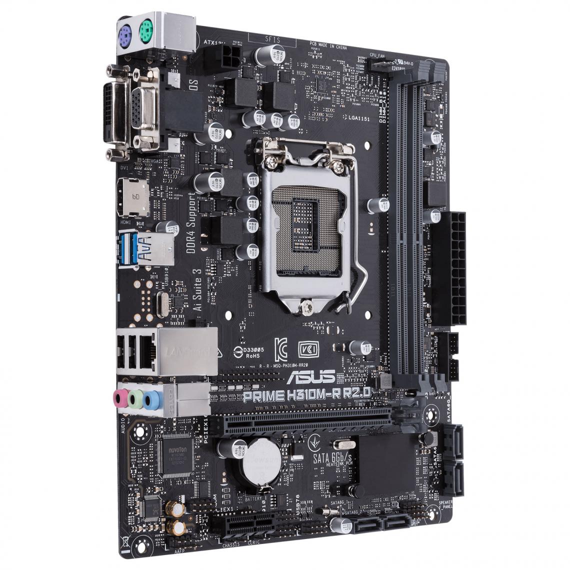 Asus - ASUS PRIME H310M-R R2.0 Intel® H310 LGA 1151 (Emplacement H4) micro ATX - Carte mère Intel