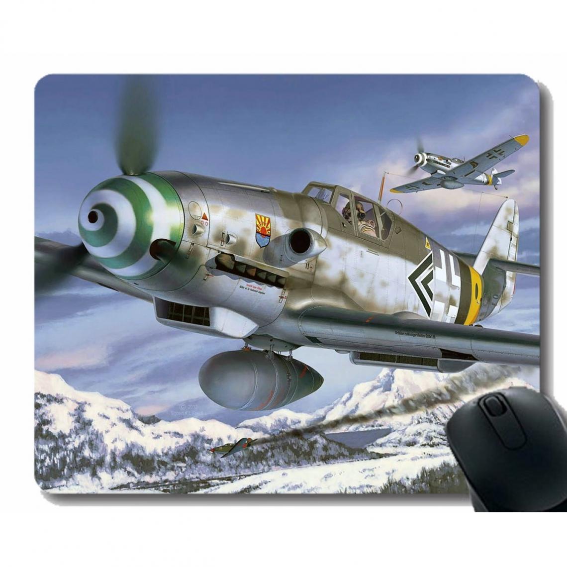 Universal - (300X250X3) Mousepad Anti-Slip Mouse Pad,Messerschmidt Bf 109 fighter art aircraft Mouse Mat,Non-Slip Rubber Base Mousepad - Tapis de souris