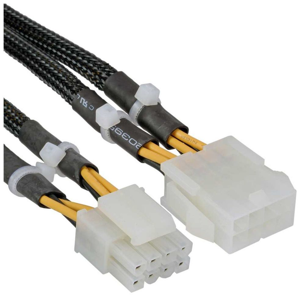 Inline - Rallonge câble électrique interne, InLine®, 2x4 broches mâle - 8 broches Bu, carte mère, 30cm - Accessoires et Pièces Détachées