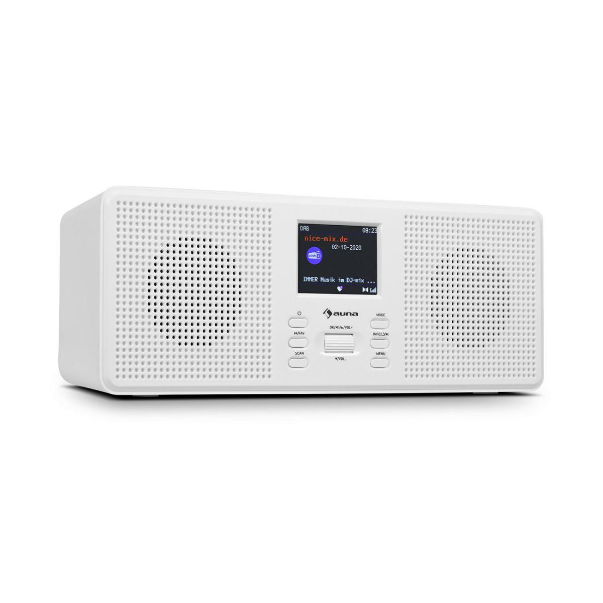 Auna - auna Commuter ST - Radio numérique avec tuner DAB+/FM , interface Bluetooth , écran TFT couleur 2,4" - Blanc - Radio