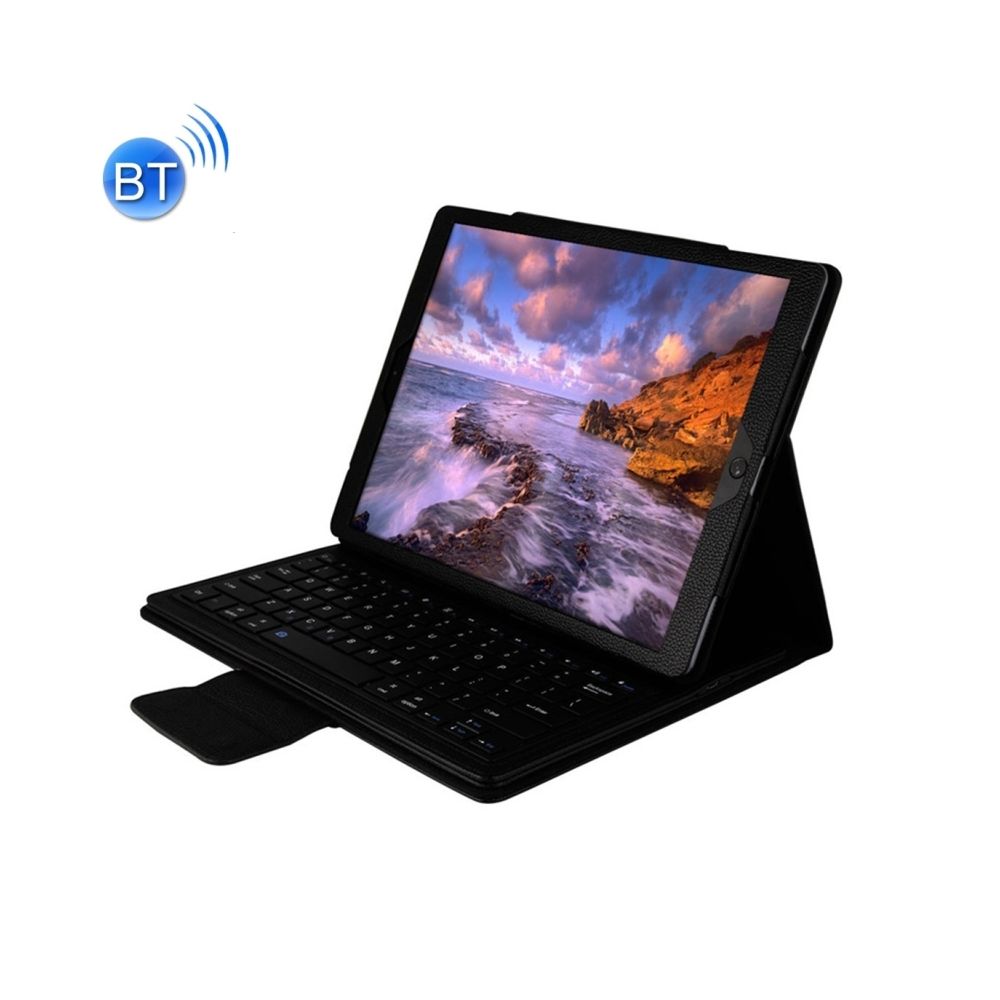 Wewoo - Clavier QWERTY noir pour iPad Pro 12,9 pouces 2017 / Pro 12,9 2015 Séparable Litchi Texture horizontale Flip étui en cuir + Bluetooth avec support - Clavier