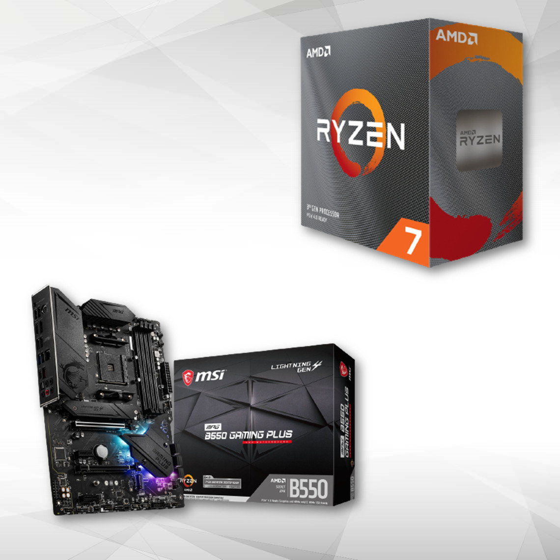 Amd - Ryzen™ 7 5700X - 4.6/3.4GHz + AMD MPG B550 GAMING PLUS - ATX - Packs Processeur, Carte mère et Mémoire