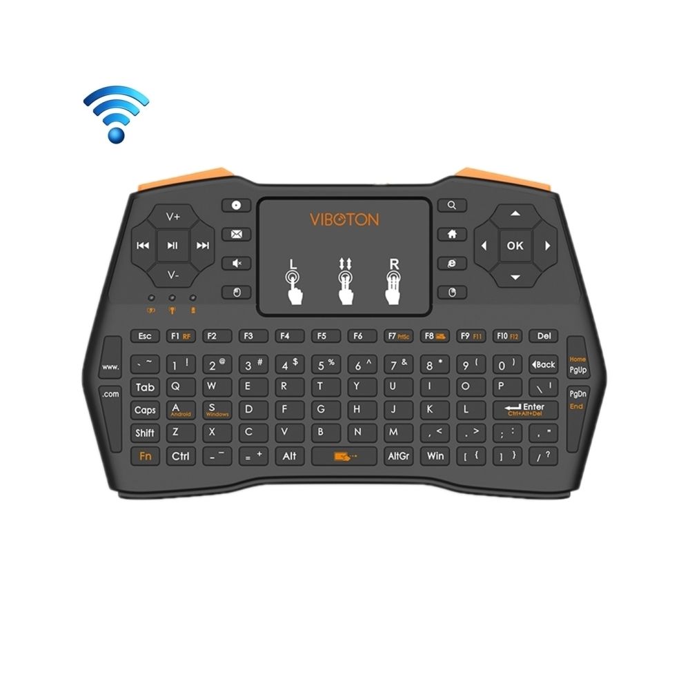 Wewoo - Pour TV Box, Mi noir ordinateur, tablette, ordinateur portable et projecteur i8 Plus Mis à jour 2.4GHz QWERT Mini clavier sans fil avec pavé tactile - Pack Clavier Souris