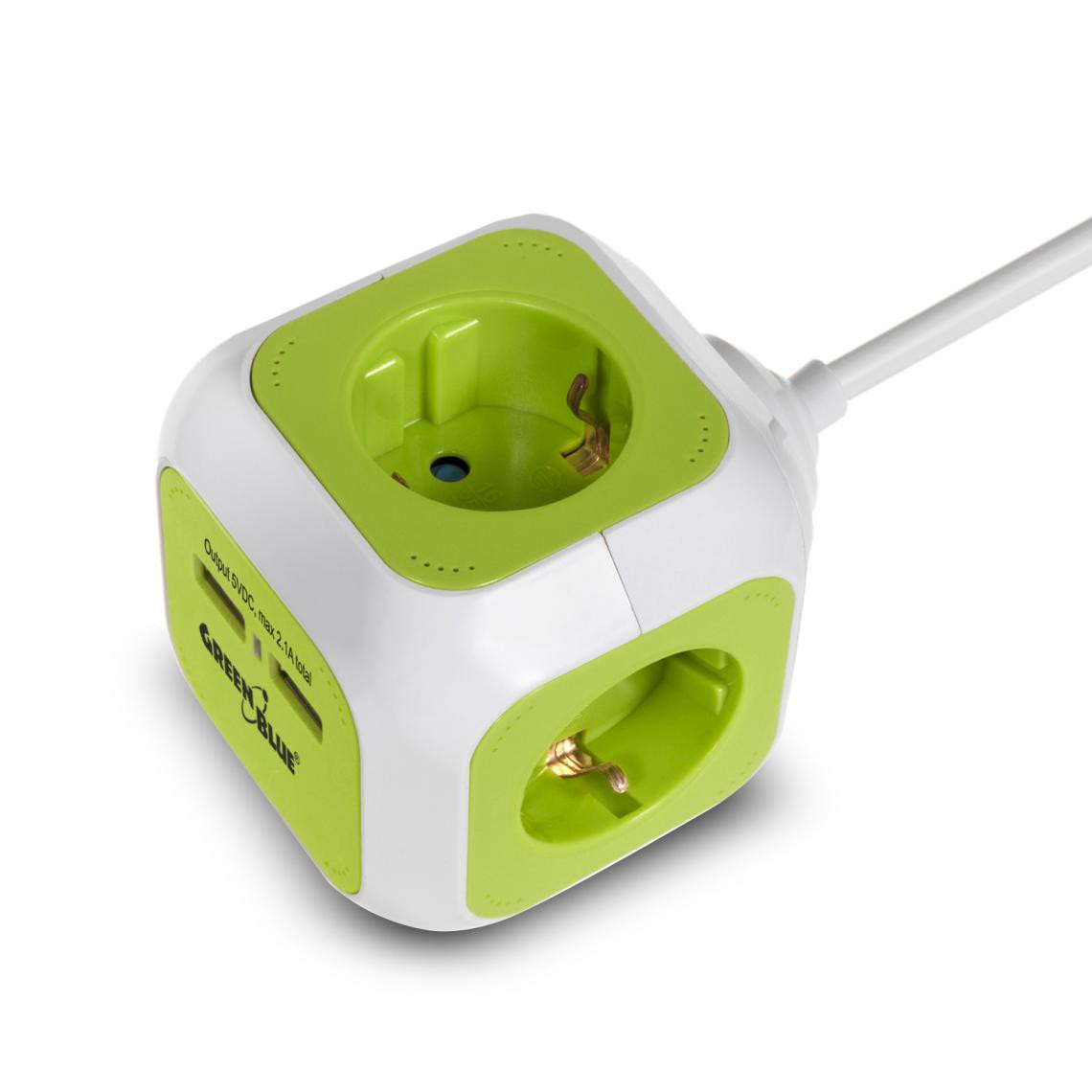 Greenblue - Prise d'alimentation MagicCube version allemande 2 entrées USB 1,4m GreenBlue GB118G - Accessoires alimentation