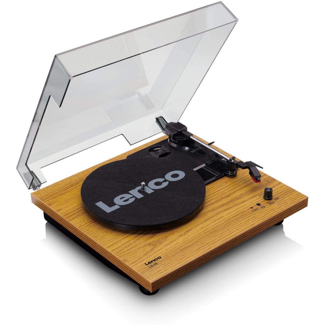 Lenco - Platine Vinyle tourne disque 33,45 tr/min avec Haut-parleurs intégrés marron - Platine