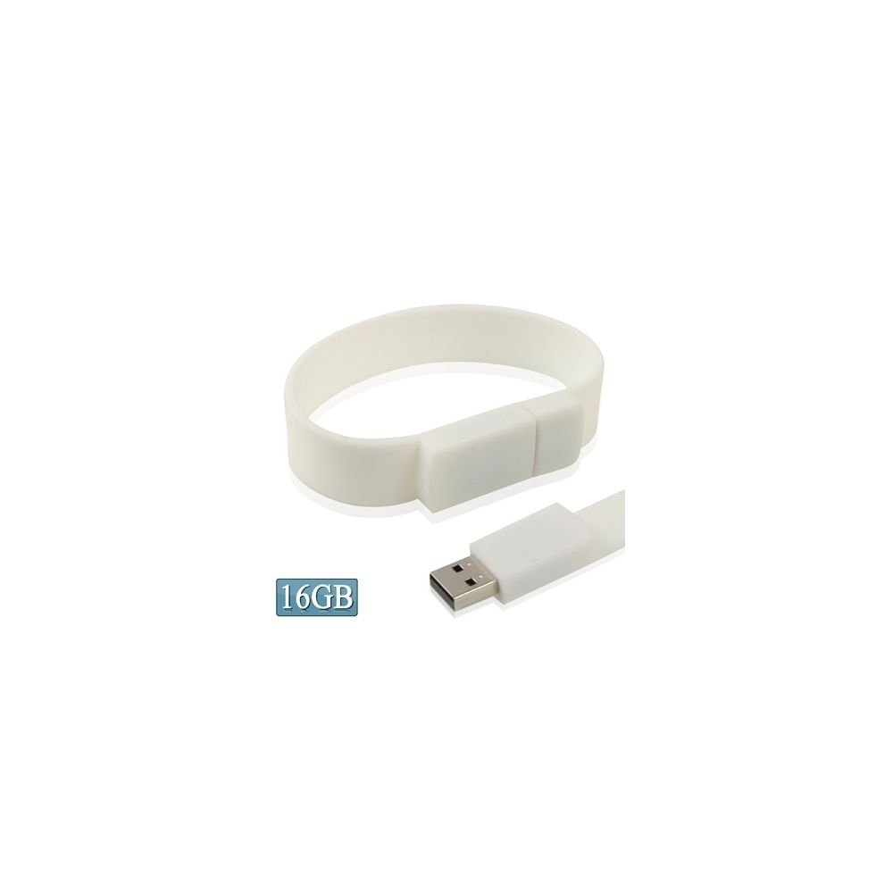 Wewoo - Clé USB blanc Disque Flash USB 2.0 Bracelets Silicon 16 Go - Clés USB