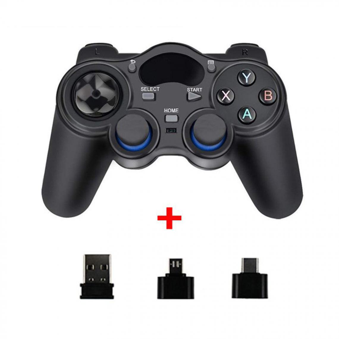 Generic - Manette de jeu sans Fil Tectinter , 2,4 GHz avec Convertisseur OTG, pour PS3, Smartphone, Tablette, TV Box et Pc 10.3 * 16 cm - Noir  - Joystick